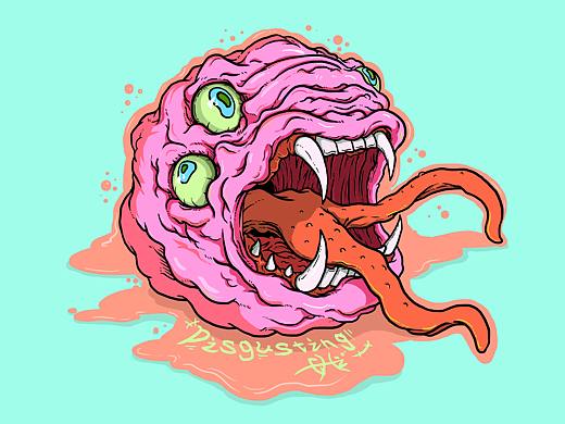 恶心....呜呕（个人主页-ZNDk2NTUxNzY=） - 新锐潮流插画 - 站酷设计师chi赤赤chi原创素材 - 站酷ZCOOL