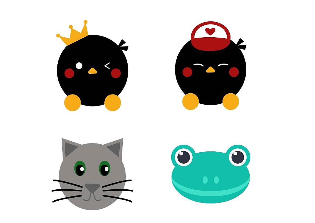 AI变扁平风格动物图标