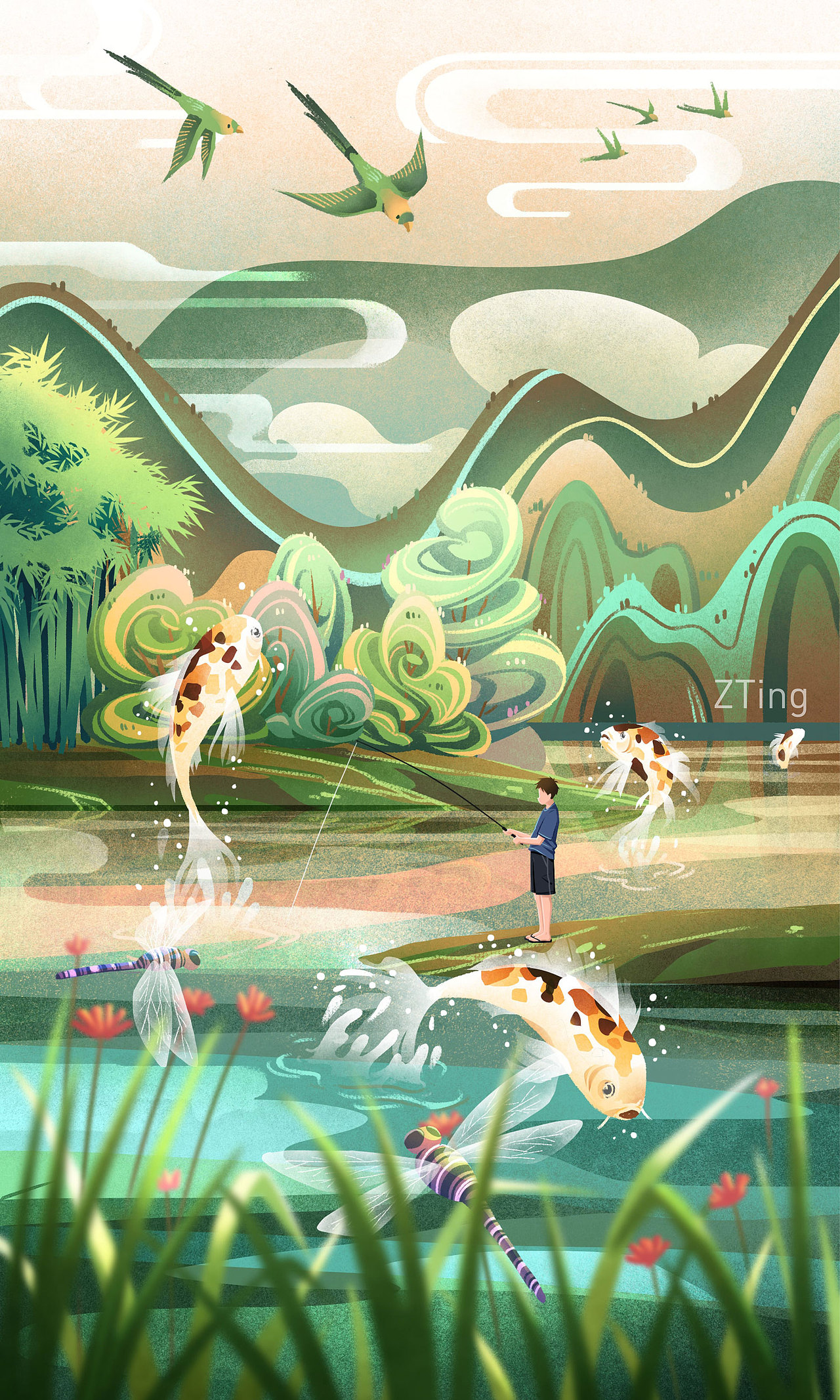 太平湖八景 | 插画（图ZMjQyMTg1MTA0） - 创作习作 - 站酷设计师zhiting_陈原创素材 - 站酷ZCOOL