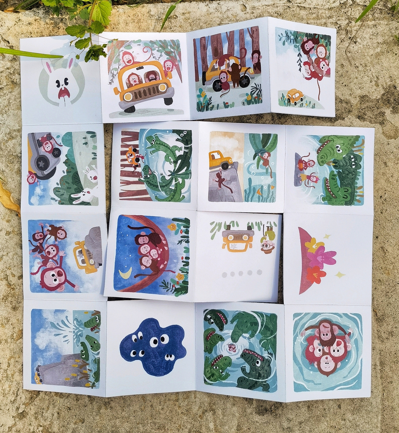 四只猴子（图ZMzAxODkwNDIw） - 儿童插画 - 站酷设计师大柳插画原创素材 - 站酷ZCOOL