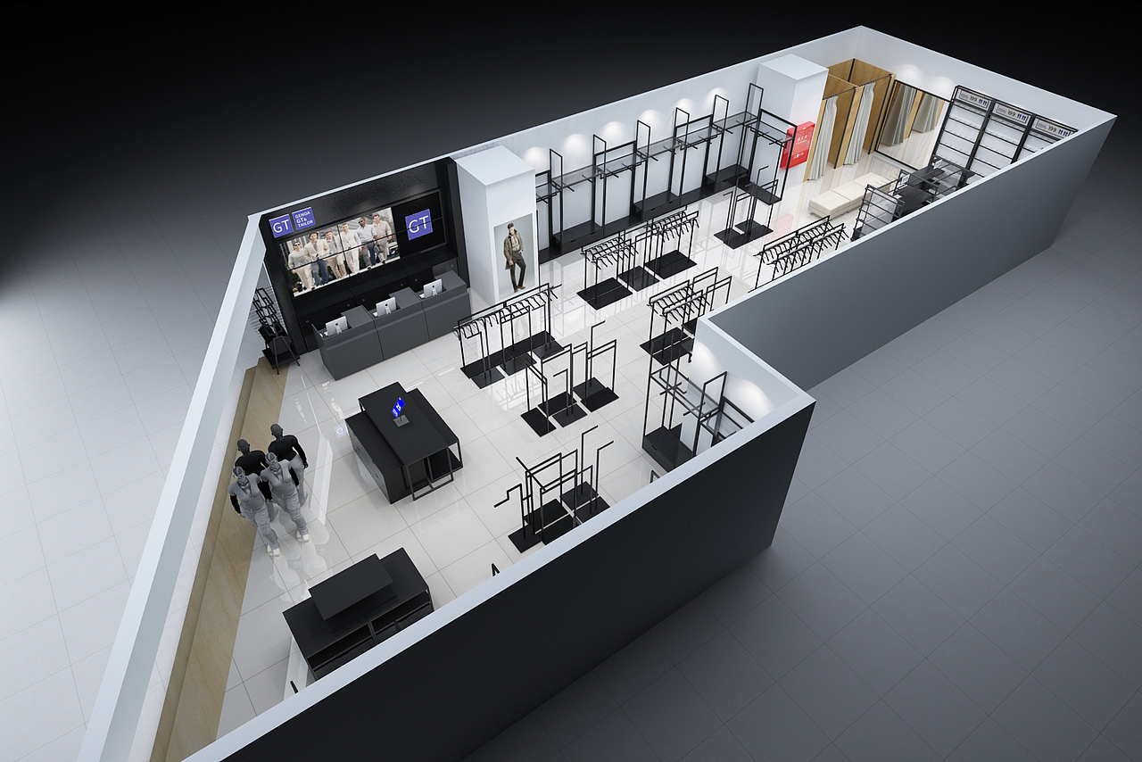 服装店道具、服装店货架设计，服装店陈列架，服装卖场（图ZMTU5NzYxNzY4） - 工业用品/机械 - 站酷设计师广州山月货架小尹原创素材 - 站酷ZCOOL