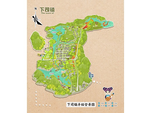 【下司镇手绘全景图】