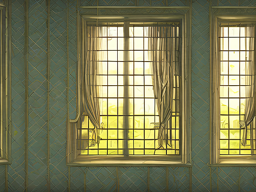 #站酷梦笔#窗棂，阳光，窗帘，插画（个人主页-ZNjM2MDcxMTI=） - AI作品 - 站酷设计师lufengliuyin原创素材 - 站酷ZCOOL