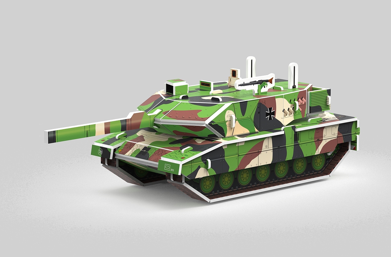 坦克_原型豹-2A6_立体拼图设计（图ZMjk0NTc4ODY0） - 玩具 - 站酷设计师纸模设计师JENTC原创素材 - 站酷ZCOOL