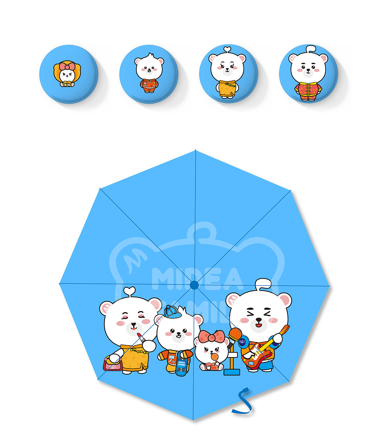 mideafamily熊小美一家q版形象设计