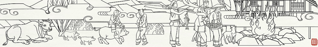 浮雕墙~雕塑设计背景画~层板画~景箱画~国画~展馆