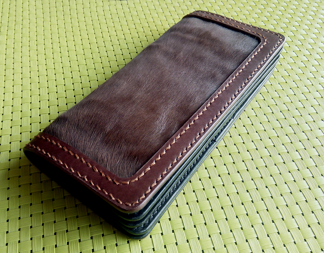 不是我做的我的作品(牛皮镶嵌马毛长夹)