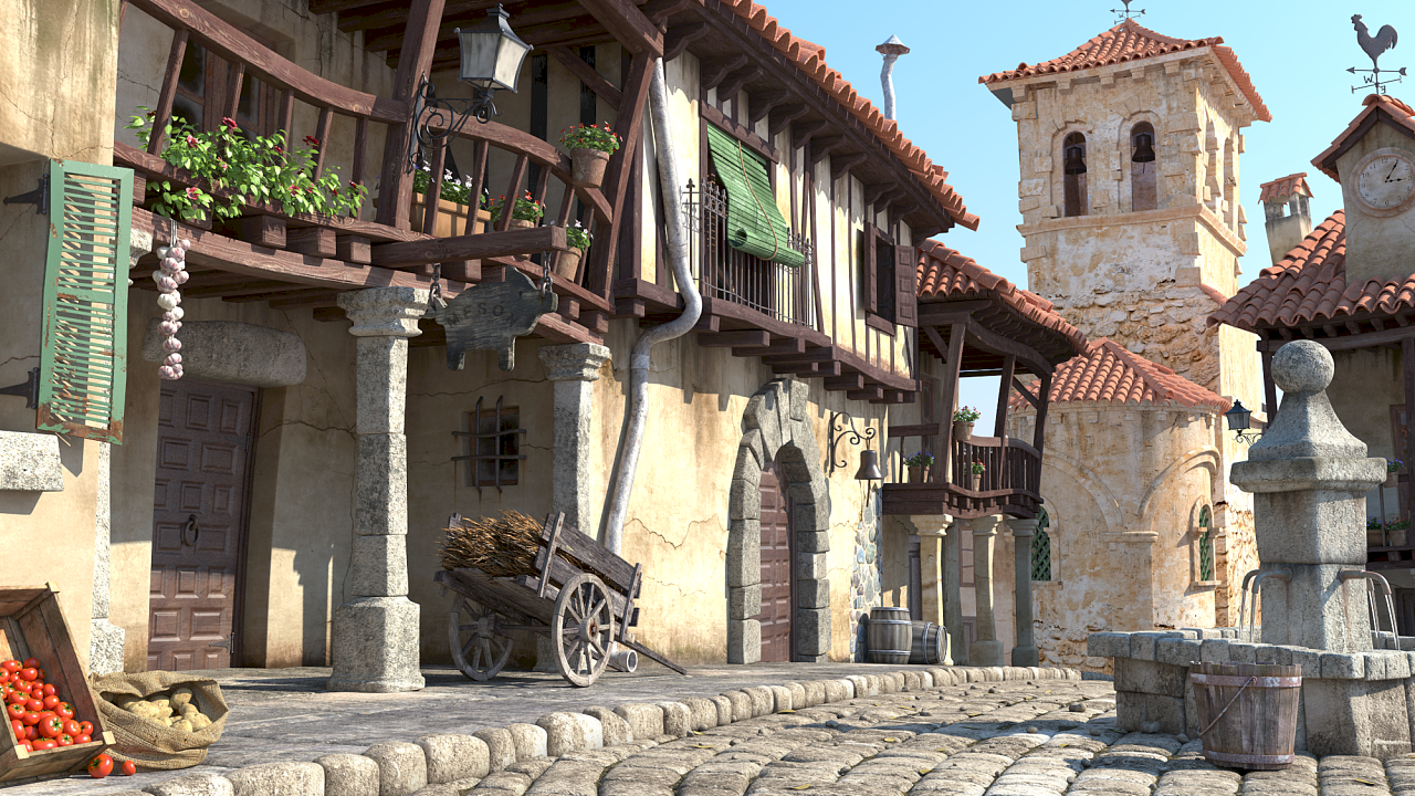 一个有点偏卡通的小镇