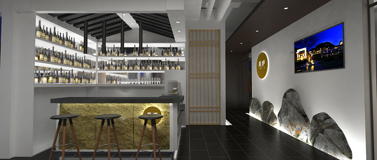 留白的中式简约风格火锅店装饰设计