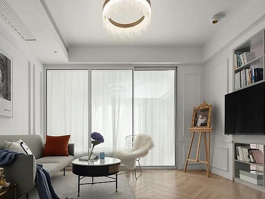 86平简约北欧风格装修,线框背景墙尽显优雅!