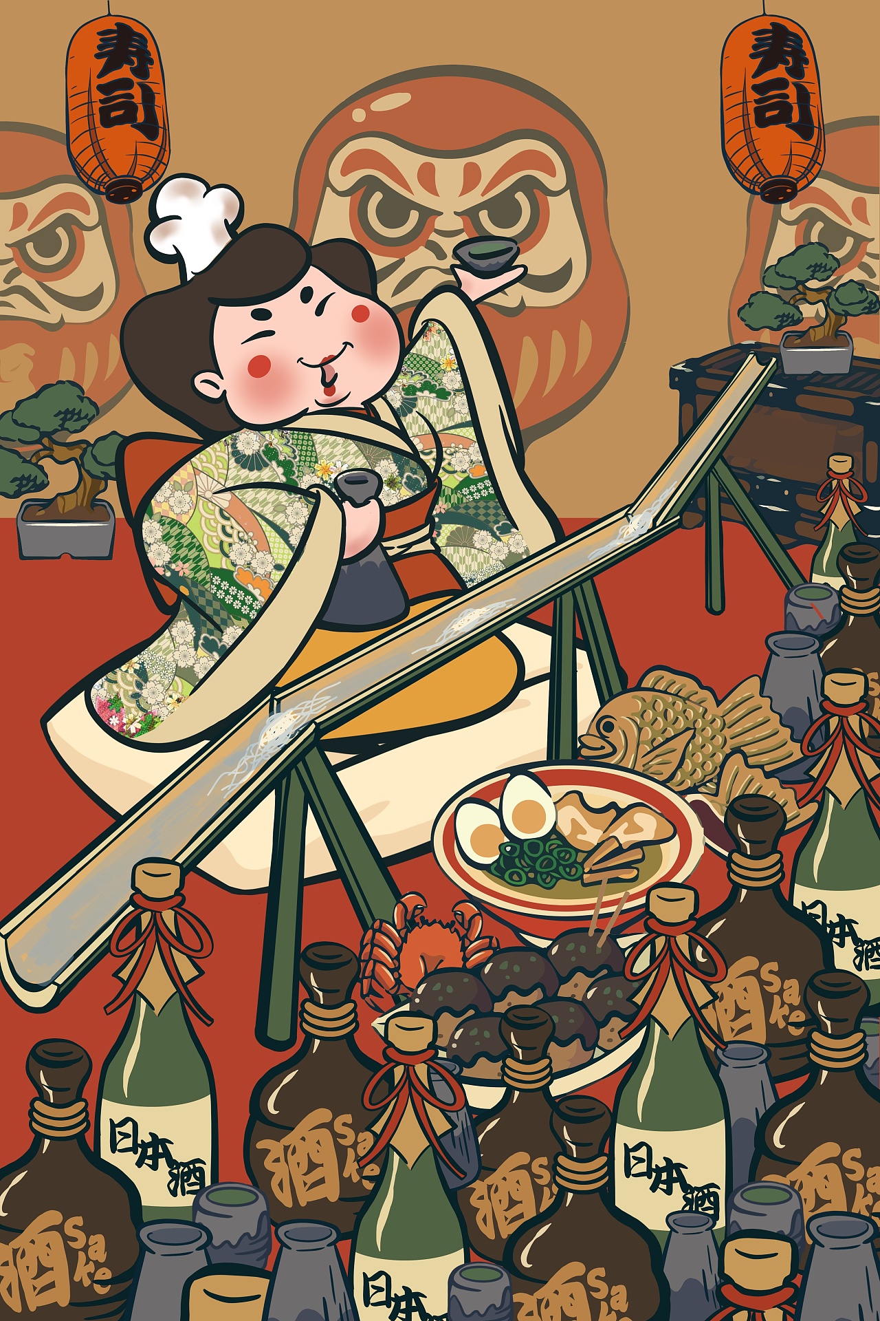 日料四季之神|插画|插画习作|水手小瑶 - 临摹作品 - 站酷 (zcool)