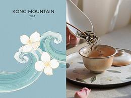 茉莉花茶手绘插画 | 茶叶包装插画