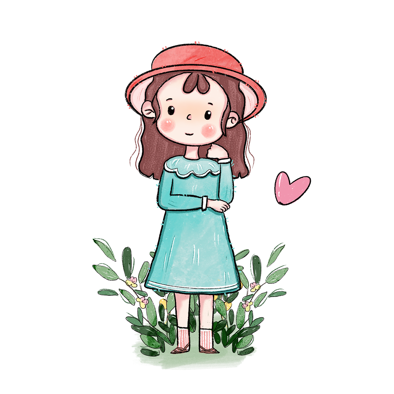 女生可爱小插画:热爱生活的孩子,也会被生活温柔相待|插画|创作习作|