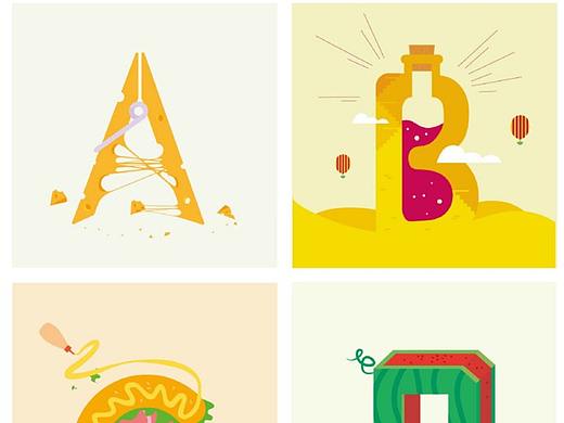 平面插画英文字体设计