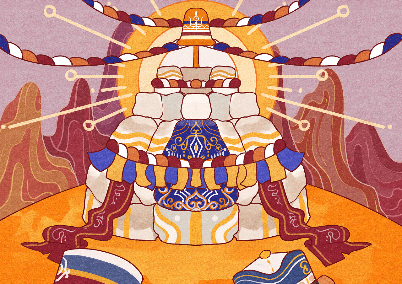 阿拉塔祭敖包-插画系列