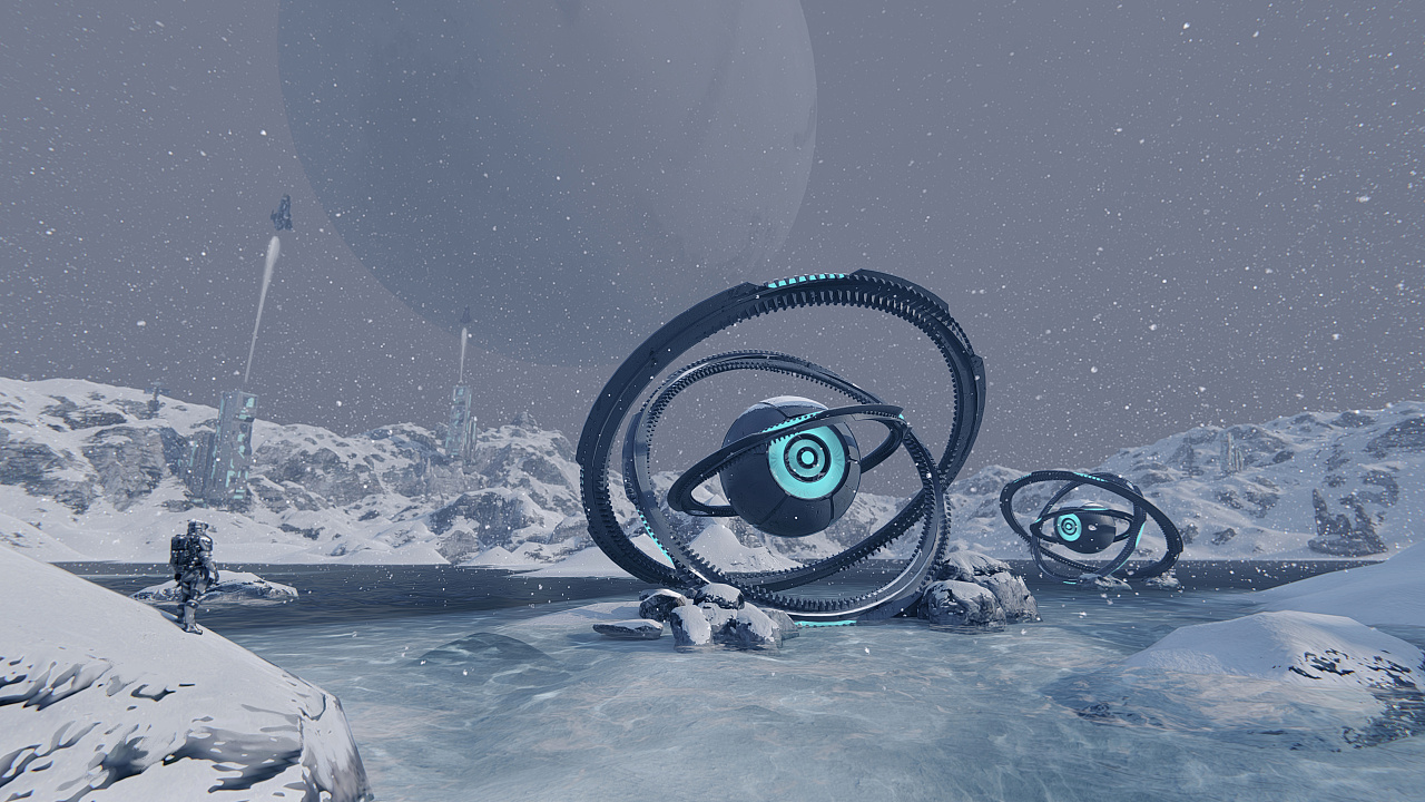 科幻场景冰雪之后