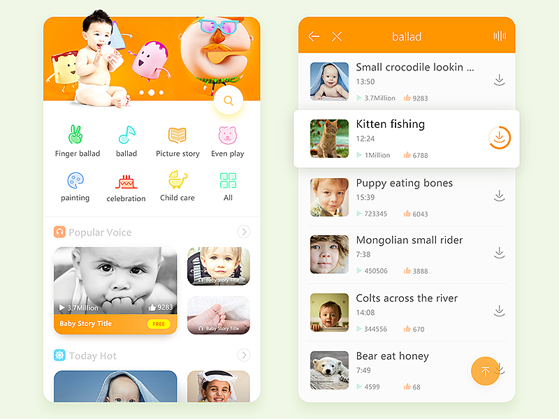 Children listen to books app（图ZNjAxNTQ0ODg=） - 主题/皮肤 - 站酷设计师2692304原创素材 - 站酷ZCOOL
