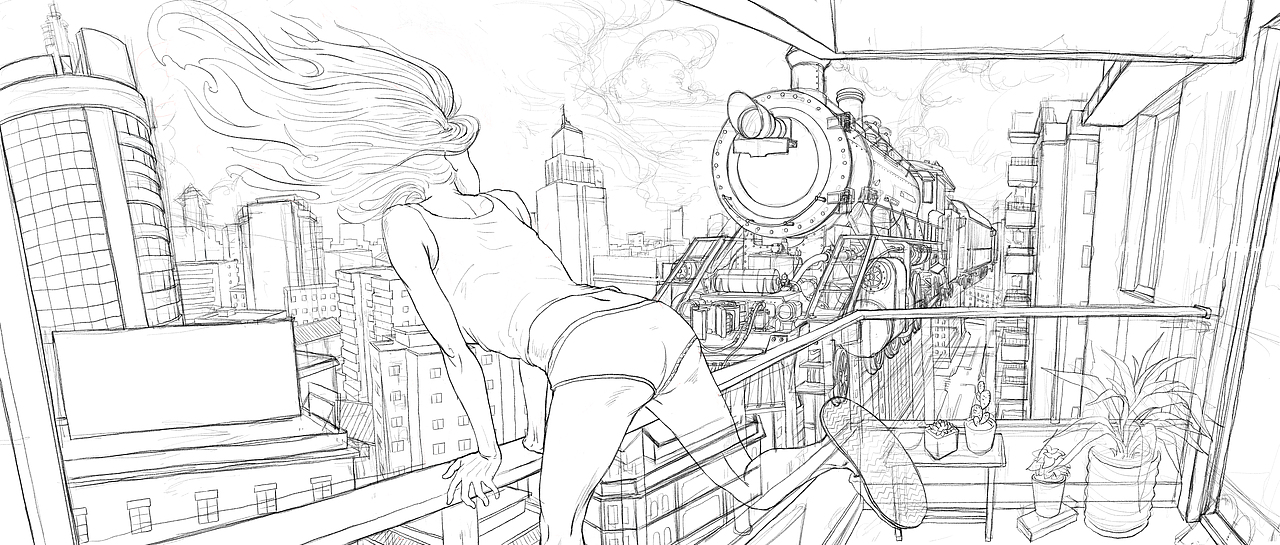 习作—空中火车（图ZMTk5NTA0NDI4） - 创作习作 - 站酷设计师CheeseGin原创素材 - 站酷ZCOOL