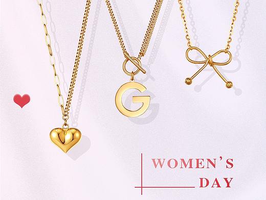 5G黄金ins项链套链