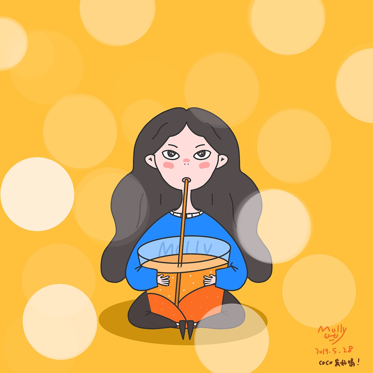 爱喝奶茶的girl（图ZMTYwMzkwNDAw） - 创作习作 - 站酷设计师MollyShu原创素材 - 站酷ZCOOL