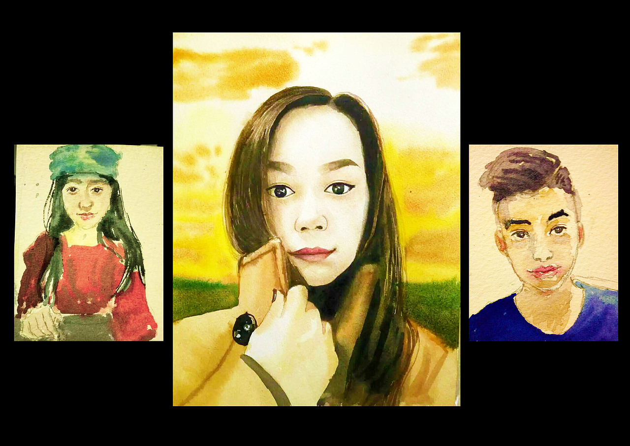 一些手绘水彩头像约稿（图ZNTUyNzU0MTI=） - 商业插画 - 站酷设计师你好海燕子原创素材 - 站酷ZCOOL