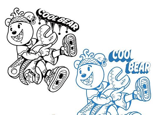 商业插画拿扳手的熊仔