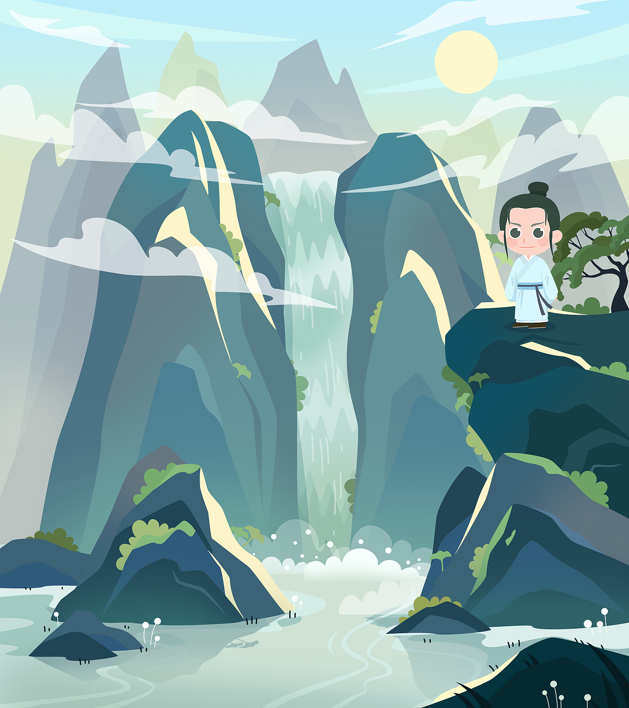 儿童插画古代场景