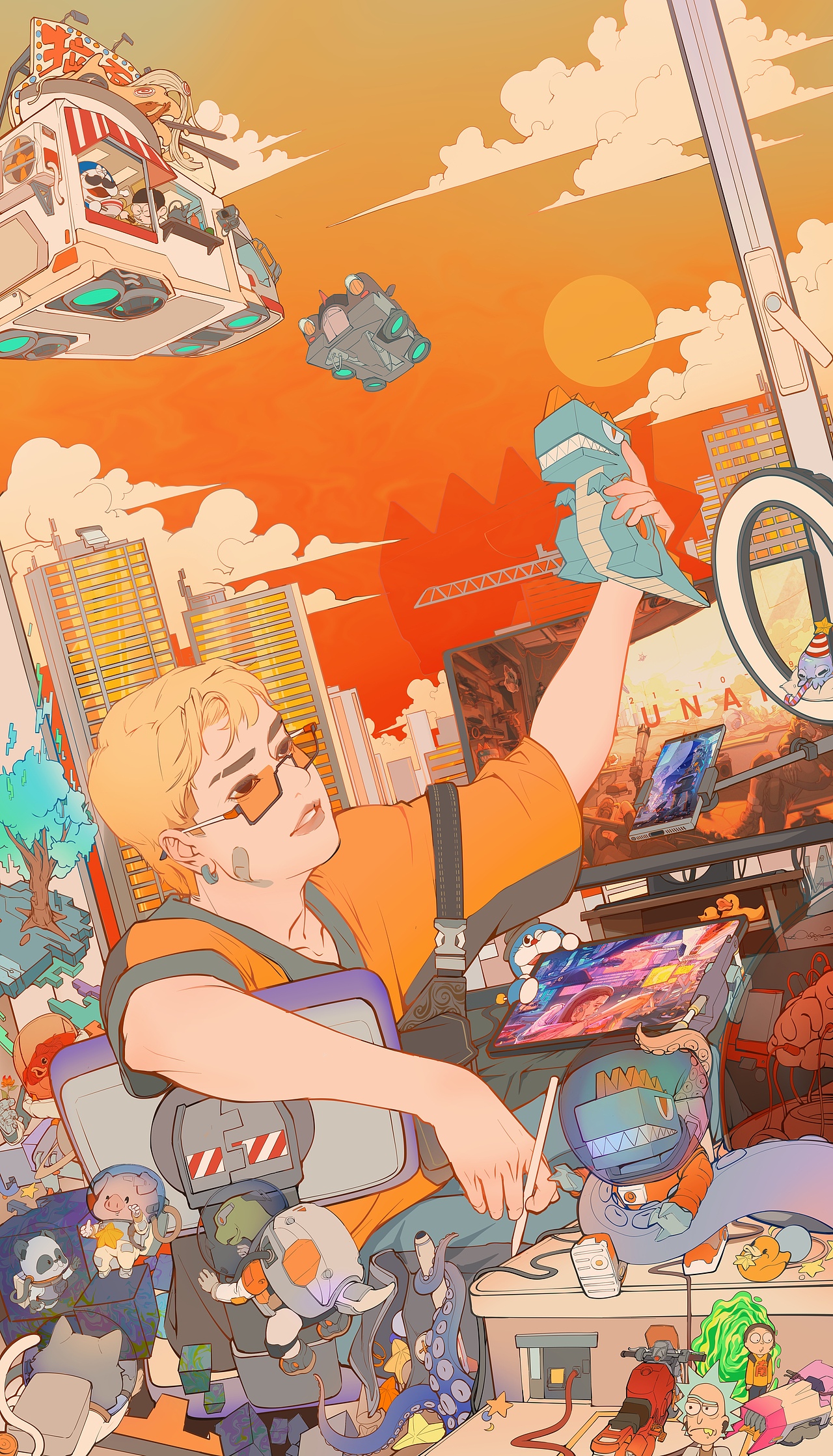 偷闲系列原创插画 第一章（图ZMzEyODE0NTAw） - 商业插画 - 站酷设计师图南爱画画原创素材 - 站酷ZCOOL