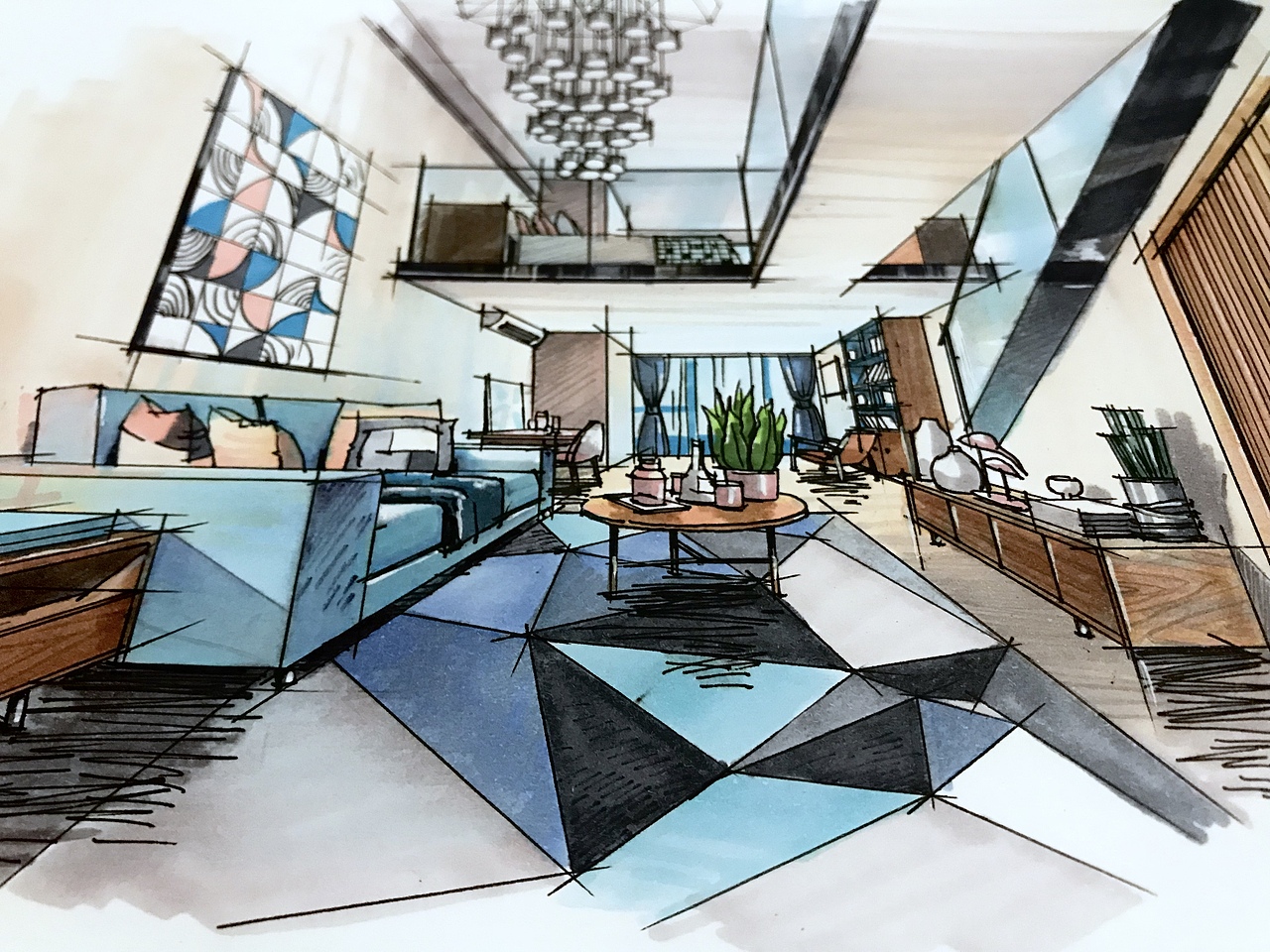 室内手绘马克笔上色步骤