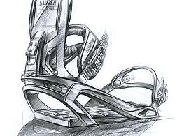 【工業(yè)設計手繪】滑雪板固定器彩鉛手繪