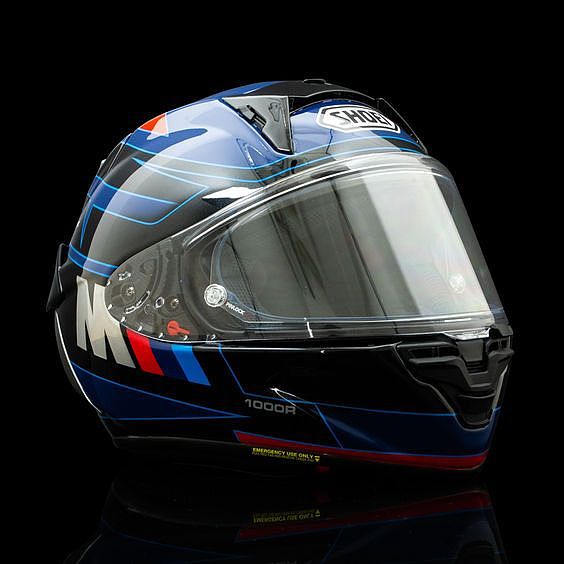 【头盔涂装彩绘】叠色风格-shoei头盔涂装BMW主题