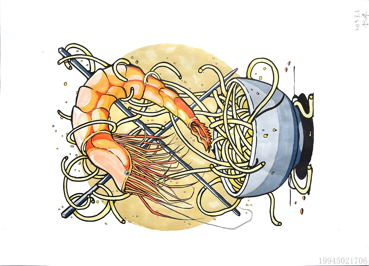 2019视觉传达考研手绘复试作品 黑白装饰画 彩色装饰画 海报招贴设计 字体设计