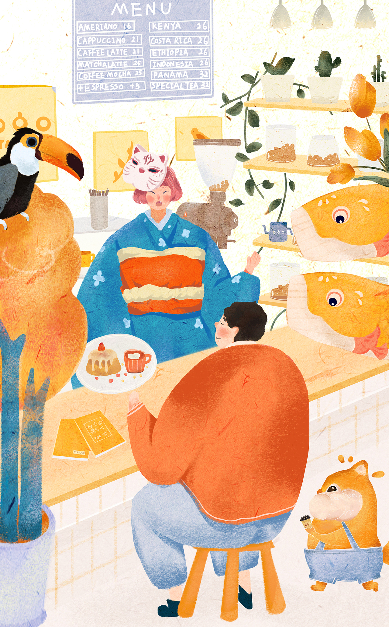 咖啡馆（图ZMTgyMTA5OTY4） - 商业插画 - 站酷设计师lllliny原创素材 - 站酷ZCOOL