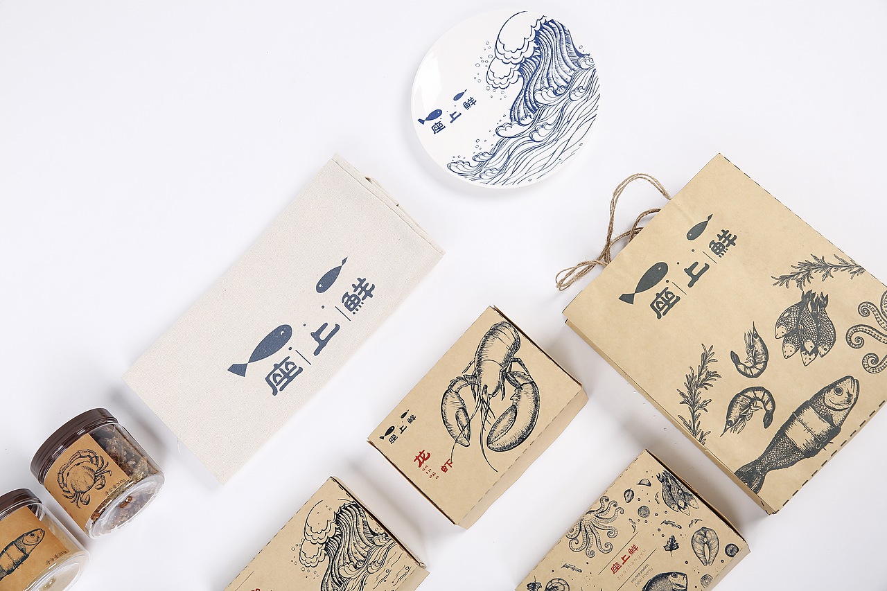 座上鲜海鲜包装（图ZMjA3NTA4MjMy） - 品牌 - 站酷设计师小熊没事原创素材 - 站酷ZCOOL