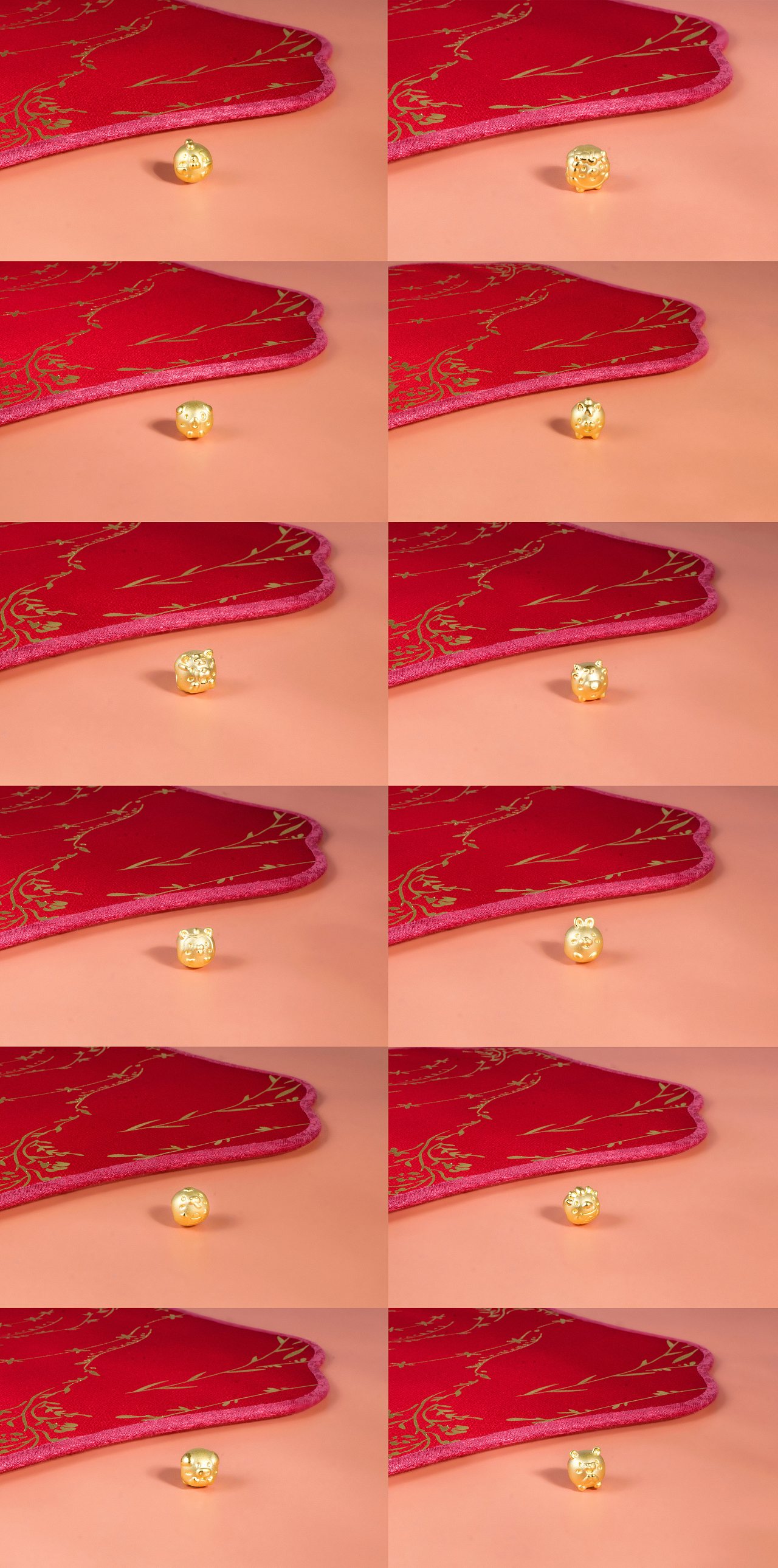 黄金产品拍摄，十二生肖转运珠场景图