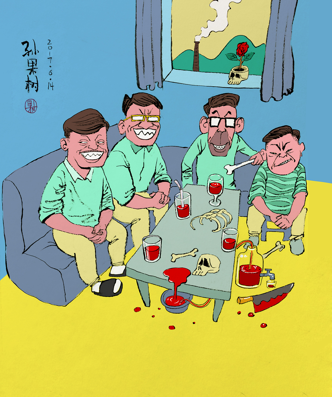 朋友小聚|插画|创作习作|miffylxm - 原创作品 - 站酷 (ZCOOL)