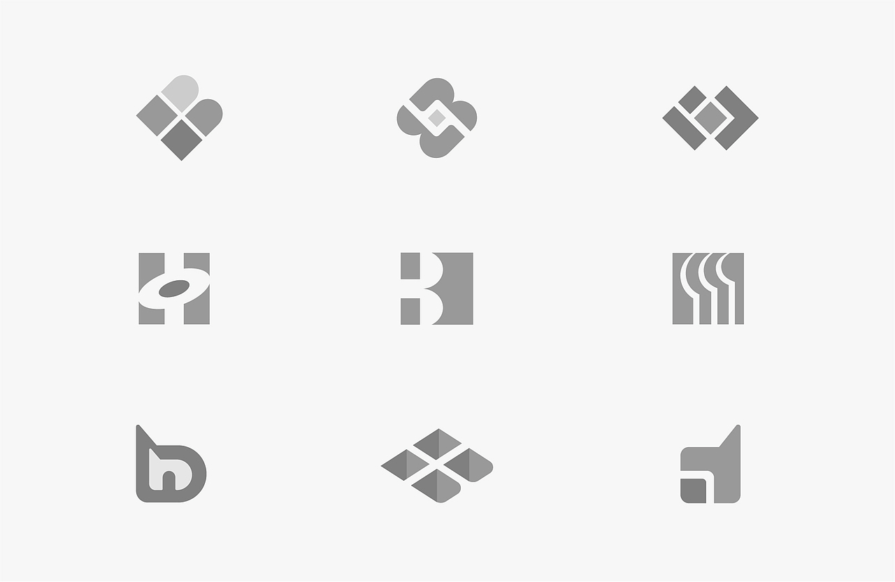 一组HB字母图形标志