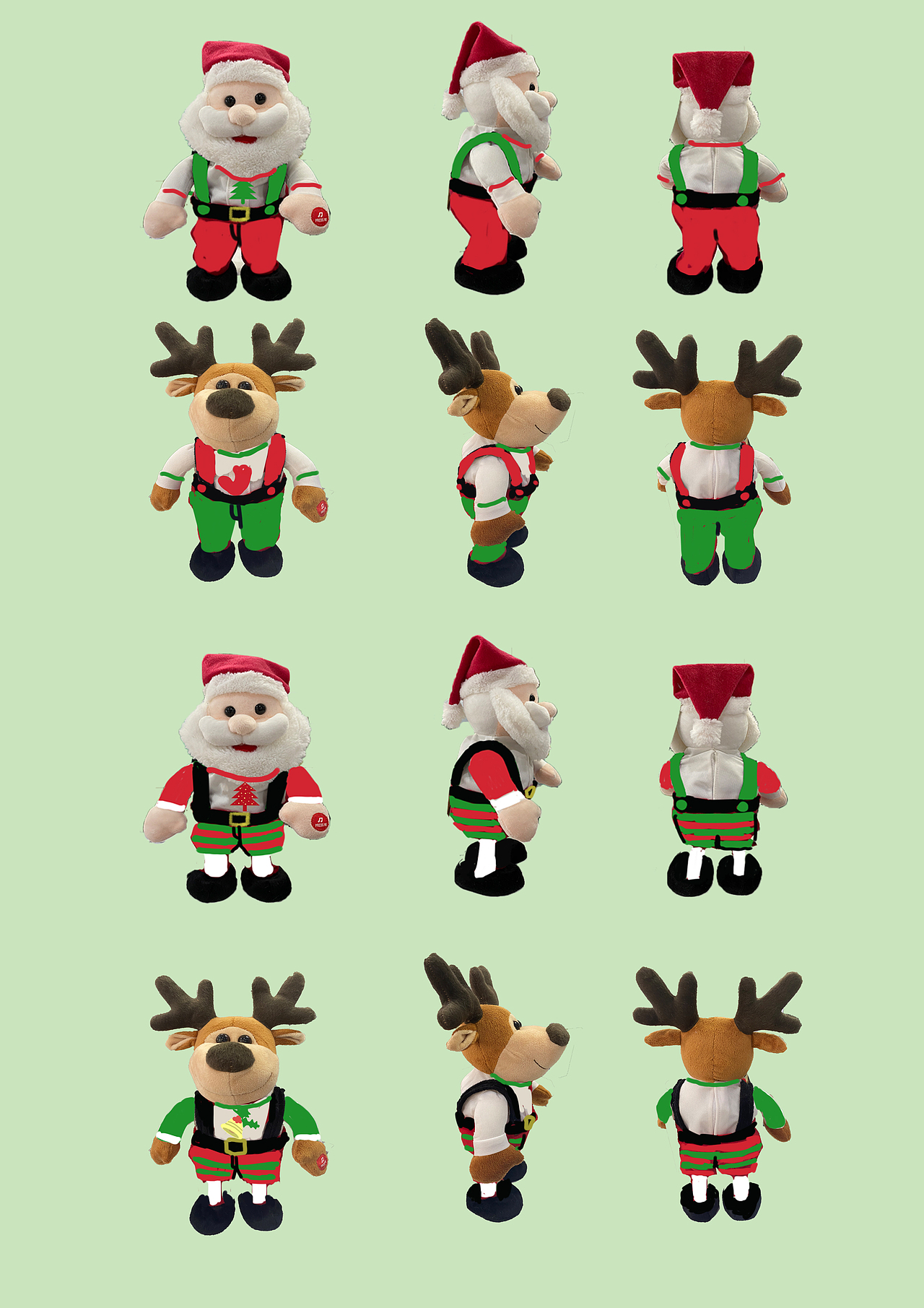 圣诞老人➕鹿毛绒玩具设计