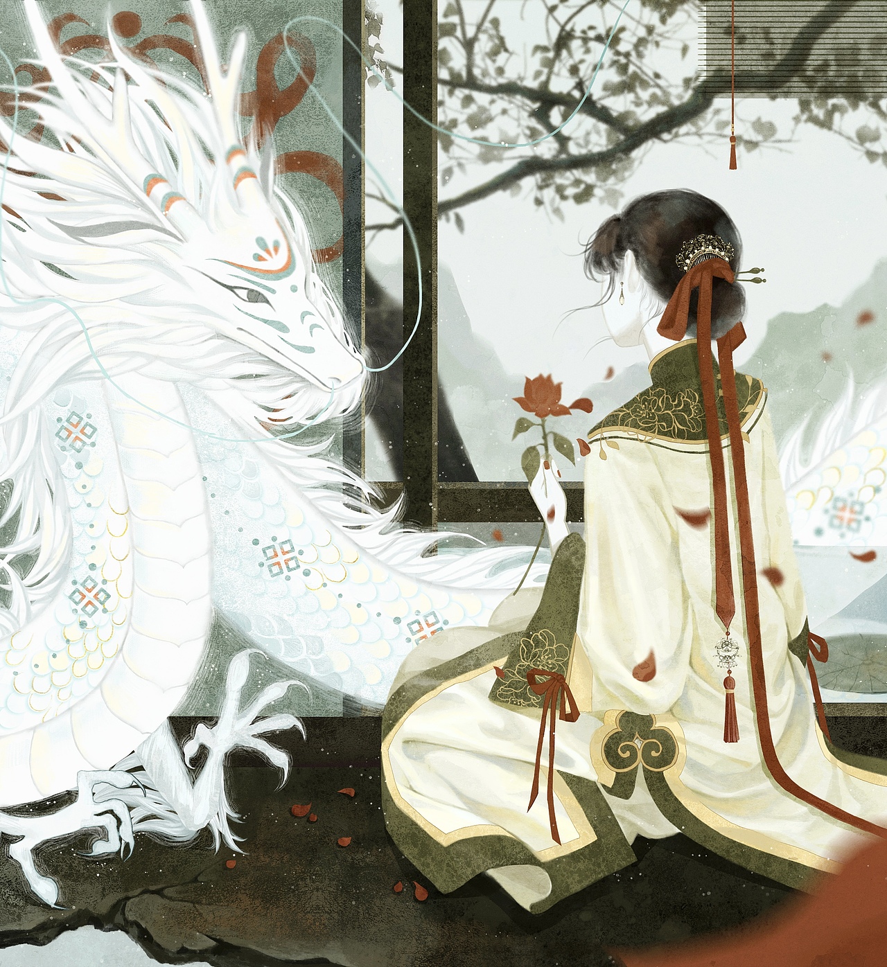古风插画 | 遇龙泽时（图ZMjc2MjYwMTg0） - 创作习作 - 站酷设计师是南栀子原创素材 - 站酷ZCOOL