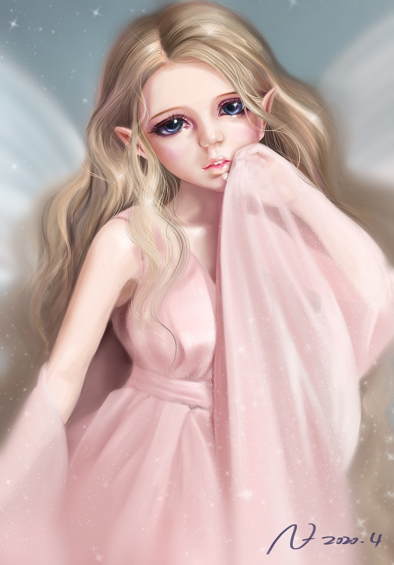 人物厚涂粉精灵