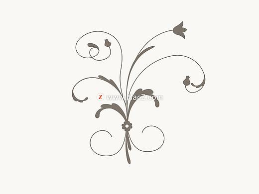 欧式植物印花图案PS形状