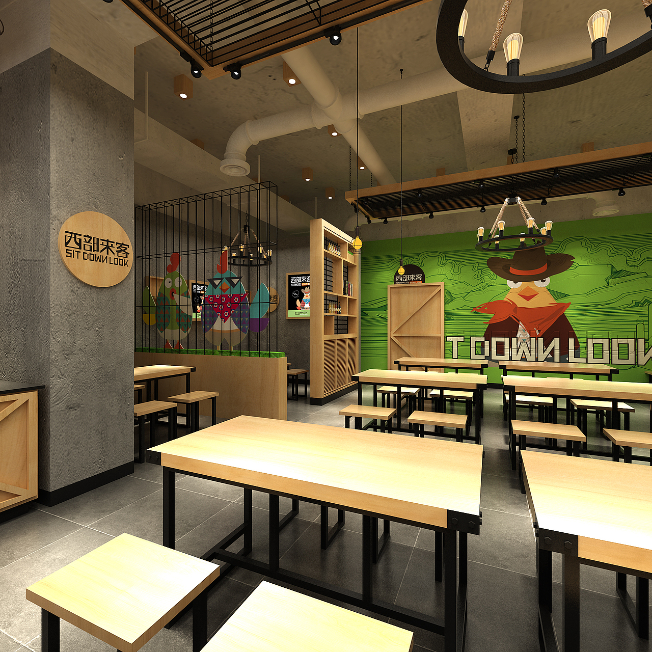 西部大盘鸡形象店面升级-西部来客！（图ZNTc1MzQ4OTY=） - 展陈设计 - 站酷设计师设计大刘原创素材 - 站酷ZCOOL