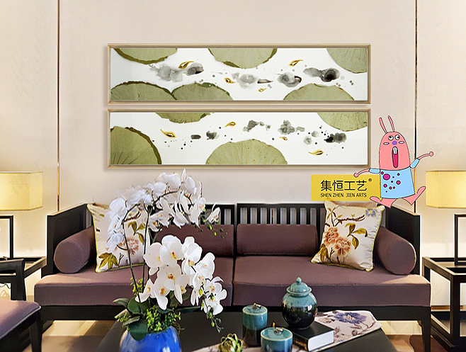 实物画；装饰画、效果图、国画、大堂挂画、饰品、摆件、软装配画、室内设计、整体软装、圆框（图ZNjg2ODExNDQ=） - 工艺品设计 - 站酷设计师集恒工艺实物画原创素材 - 站酷ZCOOL