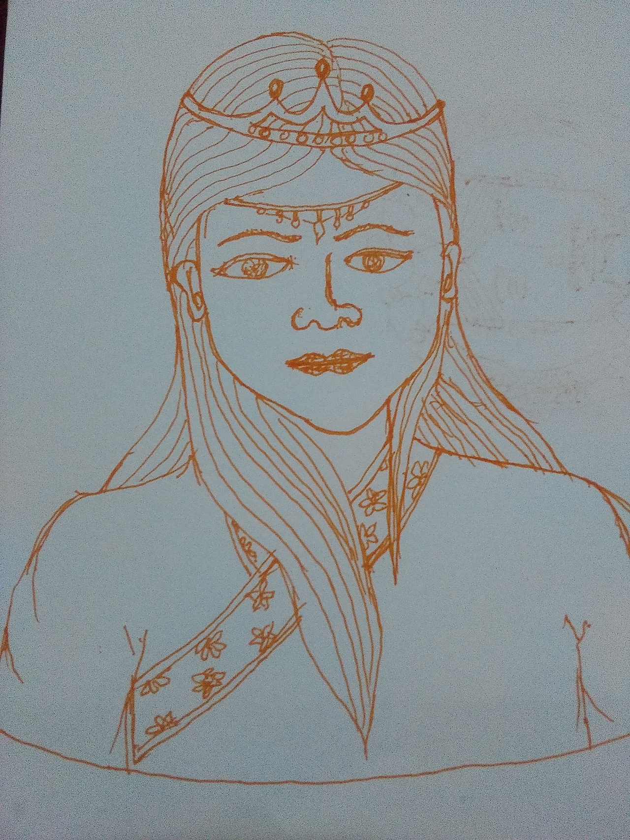 随手画-圆珠笔画-王妃