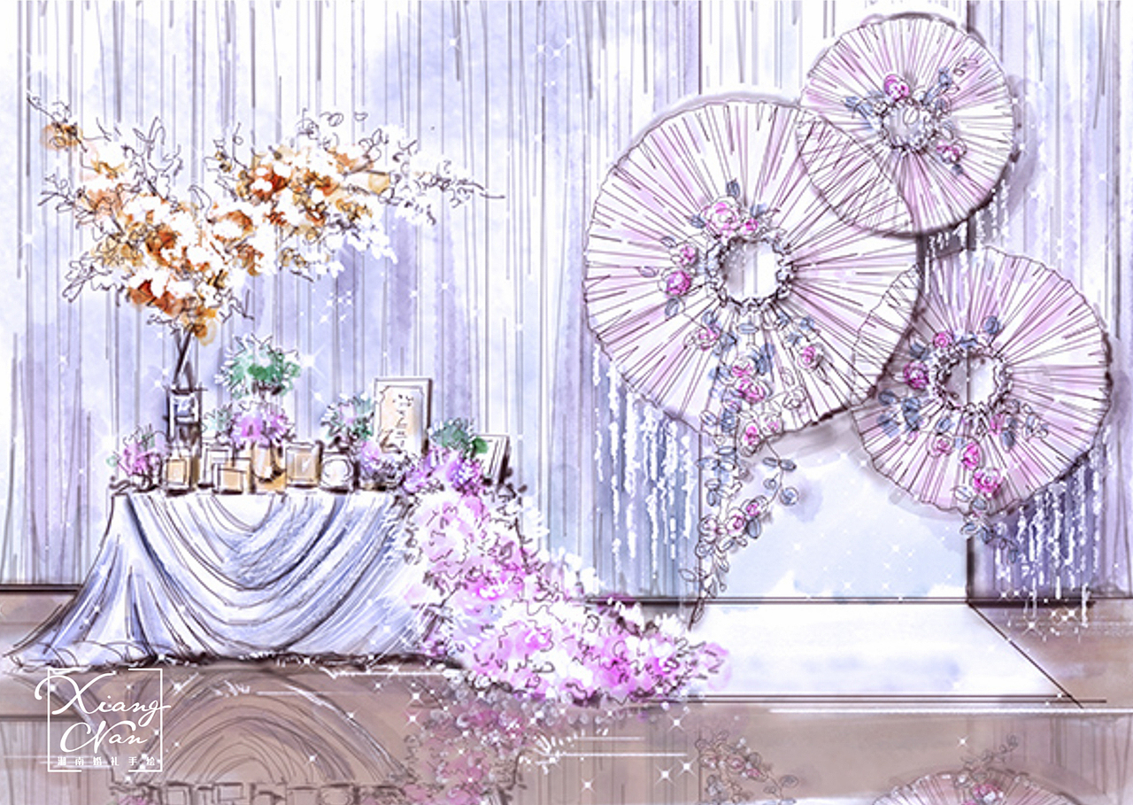 湘南婚礼手绘 小清新水彩婚礼（图ZMTEwNzk4MTA4） - 展陈设计 - 站酷设计师湘南婚礼手绘原创素材 - 站酷ZCOOL