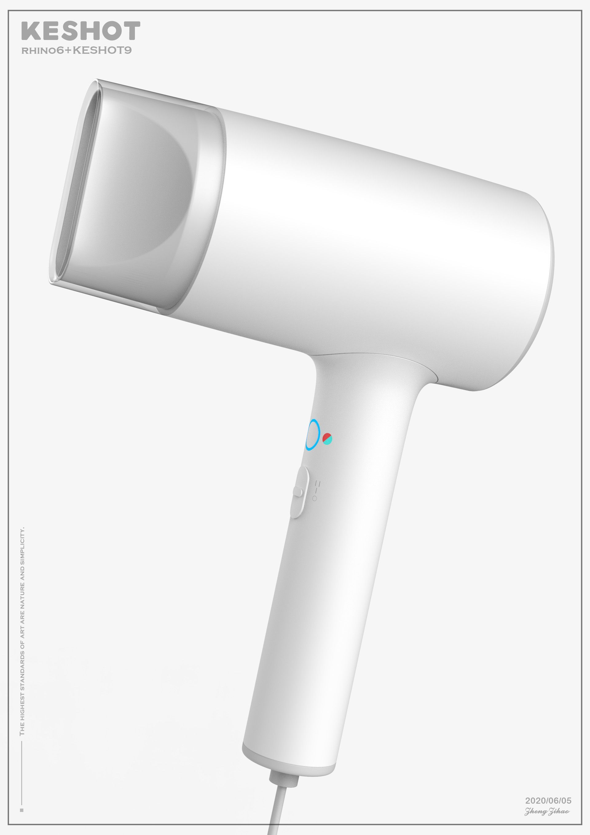 白色吹风机渲染