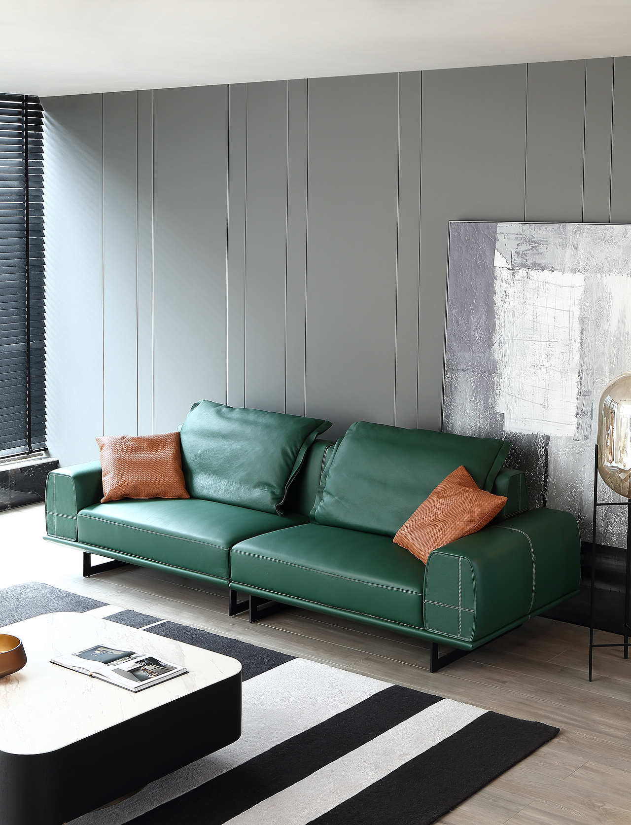 绿色皮沙发（图ZMjQxNzM5MDcy） - 生活用品 - 站酷设计师黑白灰主旋律原创素材 - 站酷ZCOOL