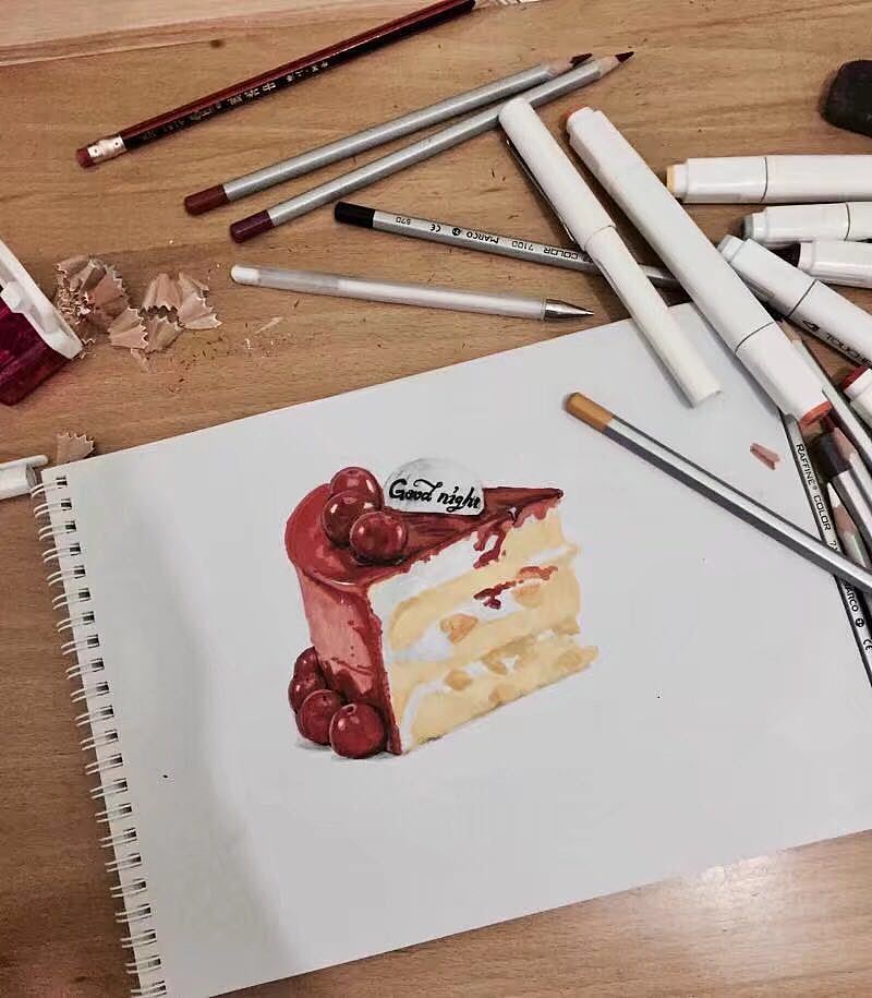 彩铅画 蛋糕（图ZODMzNzU4MDQ=） - 艺术插画 - 站酷设计师莫失莫忘never原创素材 - 站酷ZCOOL