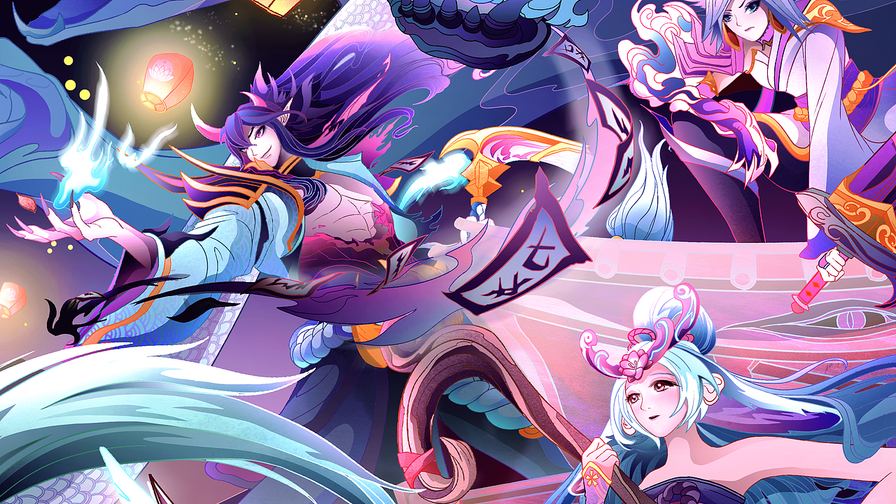 英雄联盟 #LOL绽灵节# 十人群像（图ZMjE4NDY1MTky） - 商业插画 - 站酷设计师BanBan半半原创素材 - 站酷ZCOOL