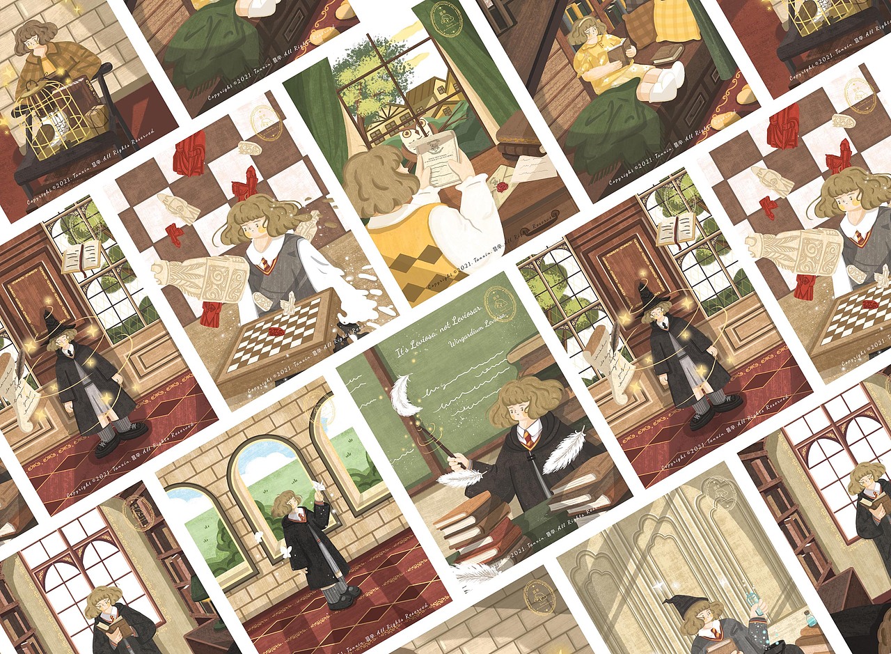 復(fù)古插畫系列Hogwarts每個人心中的魔法世界（圖ZMjczMzA5NjUy） - 創(chuàng)作習(xí)作 - 站酷設(shè)計師曇辛原創(chuàng)素材 - 站酷ZCOOL